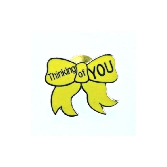 Jewelry - "Thinking of You" Yellow Ribbon Support Lapel Pin Jewelry - "Thinking of You" Yellow Ribbon Support Lapel Pin
